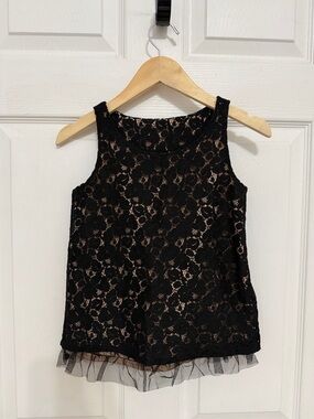 GAP Black Lace Camisole with Tulle Hem